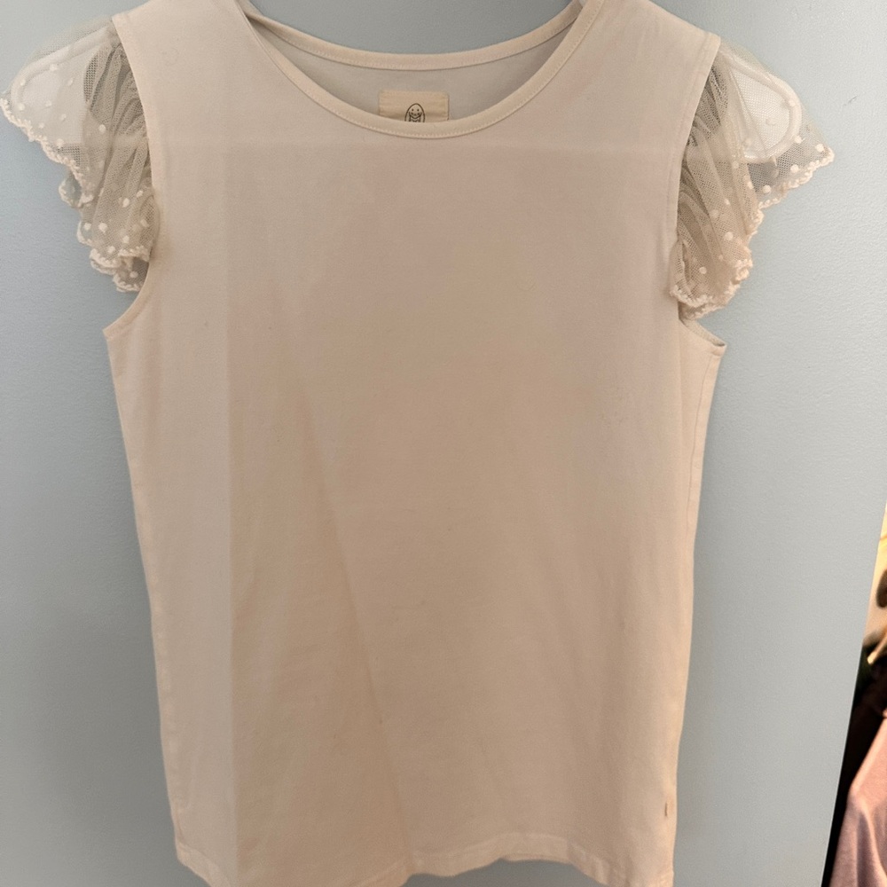 Chic White Kids Blouse with Lace Sleeves
